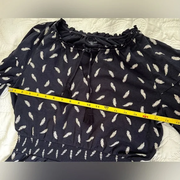 Garnet Hill Split Neck Dress XS Feather Stretch Tie Organic Cotton - Picture 6 of 10